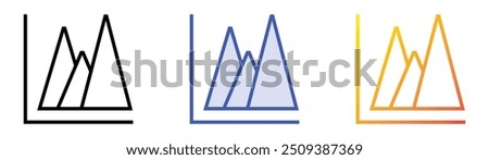 pyramid chart icon. Linear, Blue Fill and Gradient Style Design Isolated On White Background