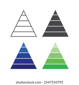 Pyramid Chart Icon Set Vector Design.