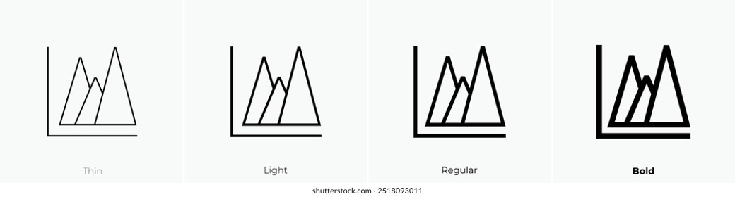 pyramid chart icon. Thin, Light Regular And Bold style design isolated on white background