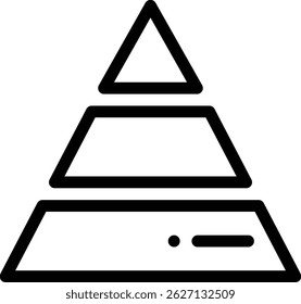 pyramid chart icon. Thin Linear Style Design Isolated On White Background