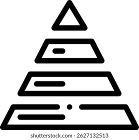 Pyramidendiagramm-Symbol. Design mit dünnen linearen Stilen einzeln auf weißem Hintergrund