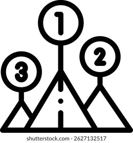 pyramid chart icon. Thin Linear Style Design Isolated On White Background