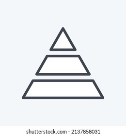 Pyramid Chart Icon in trendy line style isolated on soft blue background