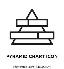 Pyramid chart icon vector isolated on white background, Pyramid chart transparent sign , line symbol or linear element design in outline style