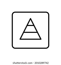 Pyramid chart icon vector line square style
