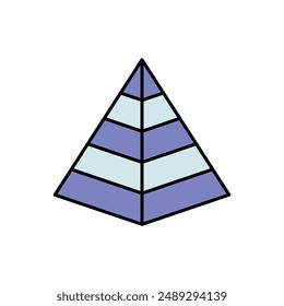 pyramid chart icon with white background vector stock illustration