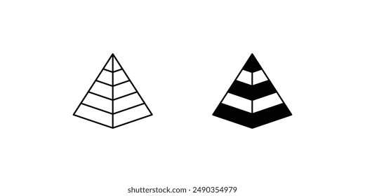 Pyramidendiagramm-Symbol mit weißem Hintergrund Vektorgrafik Stock Illustration
