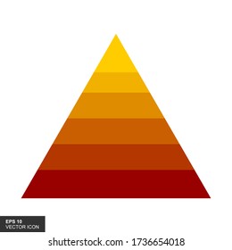 Pyramid Chart. Illustration of Flat Icons. Simple Pyramid symbol with a white background. Pyramid Chart sign design template for web and mobile UI elements.