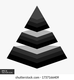Pyramid Chart. Illustration of Flat Icons. Simple Pyramid symbol with a white background. Pyramid Chart sign design template for web and mobile UI elements