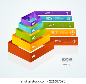 Pyramid chart for infographics design or web template