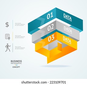 Pyramid chart for infographics design or web template
