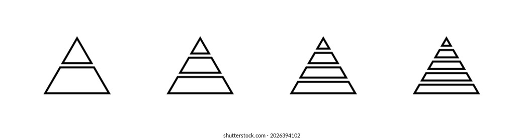 Pyramid Diagramm-Symbol. Symbole oder Logo der Pyramid-Diagramme. Diagramme Infografiken. Stock-Vektorgrafik. EPS10