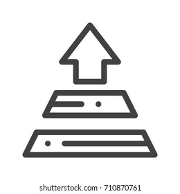 Pyramid chart line icon, outline vector sign, linear style pictogram isolated on white. Symbol, logo illustration. Editable stroke