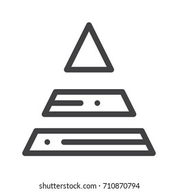 Pyramid chart line icon, outline vector sign, linear style pictogram isolated on white. Symbol, logo illustration. Editable stroke