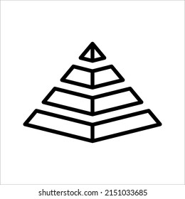 Pyramid chart line icon. Vector illustration isolated on a white background.