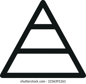 Pyramid chart line icon. Vector illustration isolated on a white background. Sign design element.