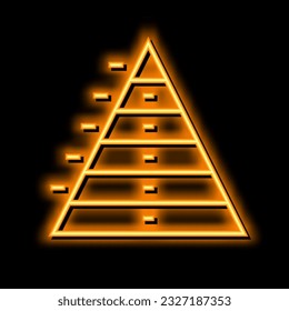 pyramid chart neon light sign vector. pyramid chart illustration svg
