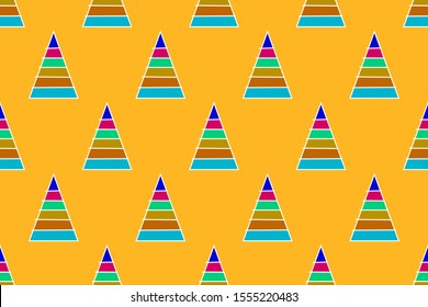 pyramid chart seamless pattern.orange color. modern minimal  style. for texture, wallpaper, gift, cover, decor, background, interior, cloth, fabric, etc. 