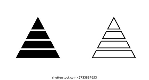 Pyramid chart set icon isolated on white background. Pyramid infographic vector.