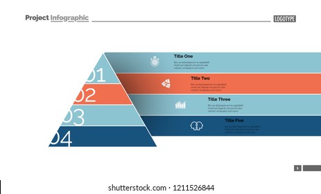 Pyramid chart slide template. Business data. Graph, diagram, design. Creative concept for infographic, report. Can be used for topics like marketing, development, elaboration