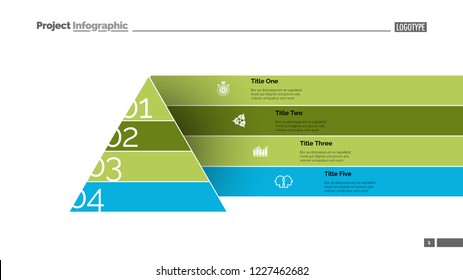 Pyramid chart slide template. Business data. Graph, diagram, design. Creative concept for infographic, report. Can be used for topics like marketing, development, elaboration