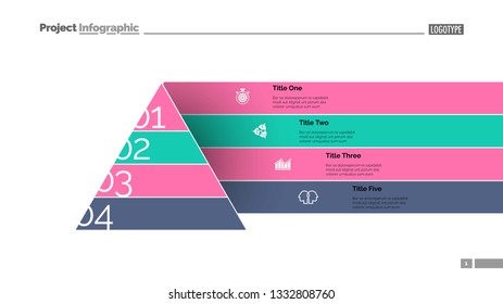 Pyramid chart slide template. Business data. Graph, diagram, design. Creative concept for infographic, report. Can be used for topics like marketing, development, elaboration