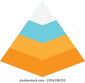 Pyramid Chart Statistics Icon Vector Flat Illustration