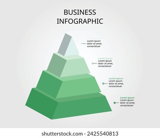 pyramid chart template for infographic for presentation for 4 element