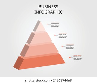 Pyramidendiagramm-Vorlage für Infografik zur Präsentation für 4 Elemente