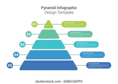 Modelo de gráfico de pirâmide para infográfico para apresentação, modelo de negócios vetorial, fluxos de trabalho, relatórios anuais, gráficos, layouts