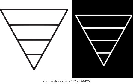 pyramid chart thin icon vector design 