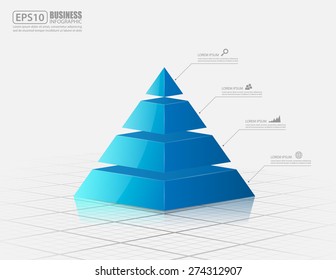Pyramid Chart, Vector 