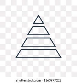 Pyramid chart vector icon isolated on transparent background, Pyramid chart logo concept