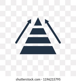 Pyramid chart vector icon isolated on transparent background, Pyramid chart transparency concept can be used web and mobile