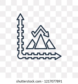 Pyramid chart vector outline icon isolated on transparent background, high quality linear Pyramid chart transparency concept can be used web and mobile