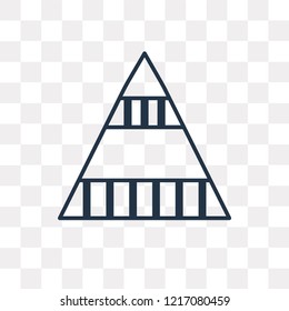 Pyramid chart vector outline icon isolated on transparent background, high quality linear Pyramid chart transparency concept can be used web and mobile
