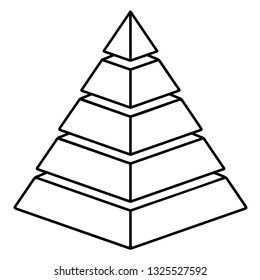 Pyramid chart. Vector outline icon isolated on white background.