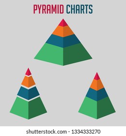 Pyramid charts vector illustration