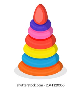 The pyramid. Children's toy. Icon isolated on white background. For your design.