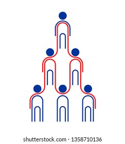 pyramid company flat illustration