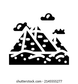 pyramid construction glyph icon vector. pyramid construction sign. isolated contour symbol black illustration