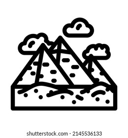 pyramid construction line icon vector. pyramid construction sign. isolated contour symbol black illustration