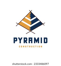 Pyramid construction logo design. Simple, modern and clean logo vector icon illustration