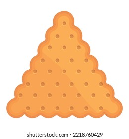 Pyramid cracker icon cartoon vector. Food cake. Salty shape