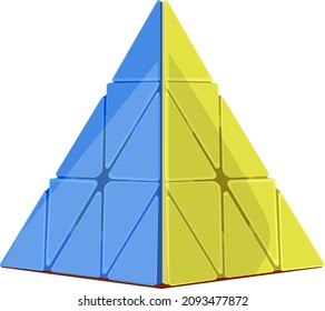 Cubo pirámide, ilustración, vector sobre un fondo blanco.