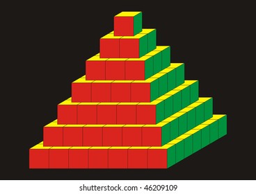 Pyramid of cubes