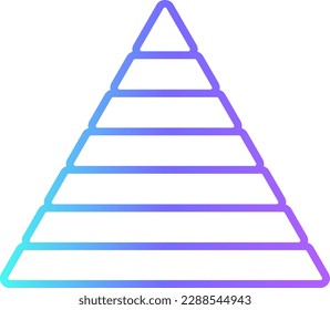 Pyramid Data management icon with blue duotone style. chart, graph, triangle, growth, hierarchy, data, level. Vector illustration