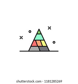pyramid diagram colored icon. Element of colored business chart icon for mobile concept and web apps. Colored pyramid diagram icon can be used for web and mobile on white background