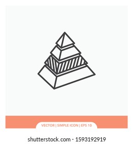 Pyramid diagram graphic Icon Vector Illustration