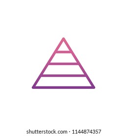 pyramid diagram icon in gradient style on white background